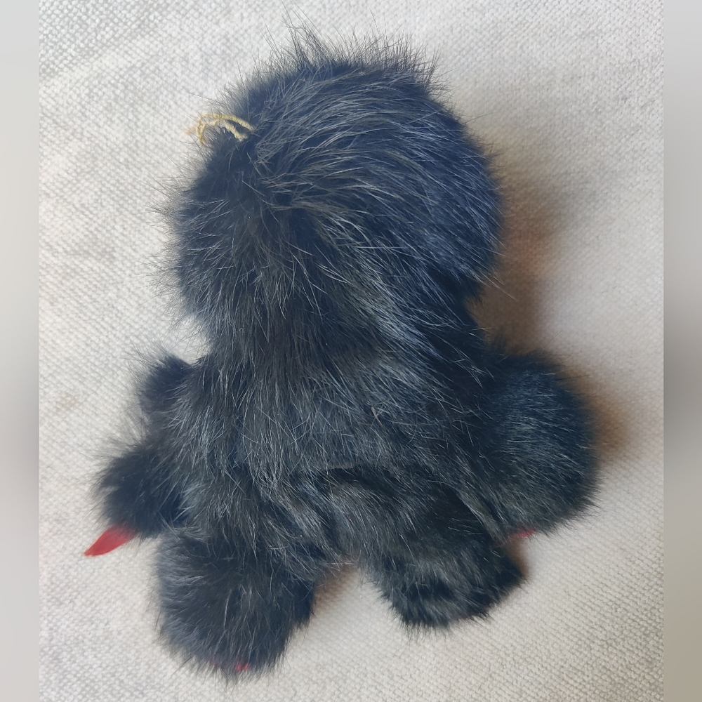 Vintage Mickey Mouse Rubber Face Real Fur Hanging Toy 7" Blue Eyes Rare 70s 80s - Picture 2 of 8